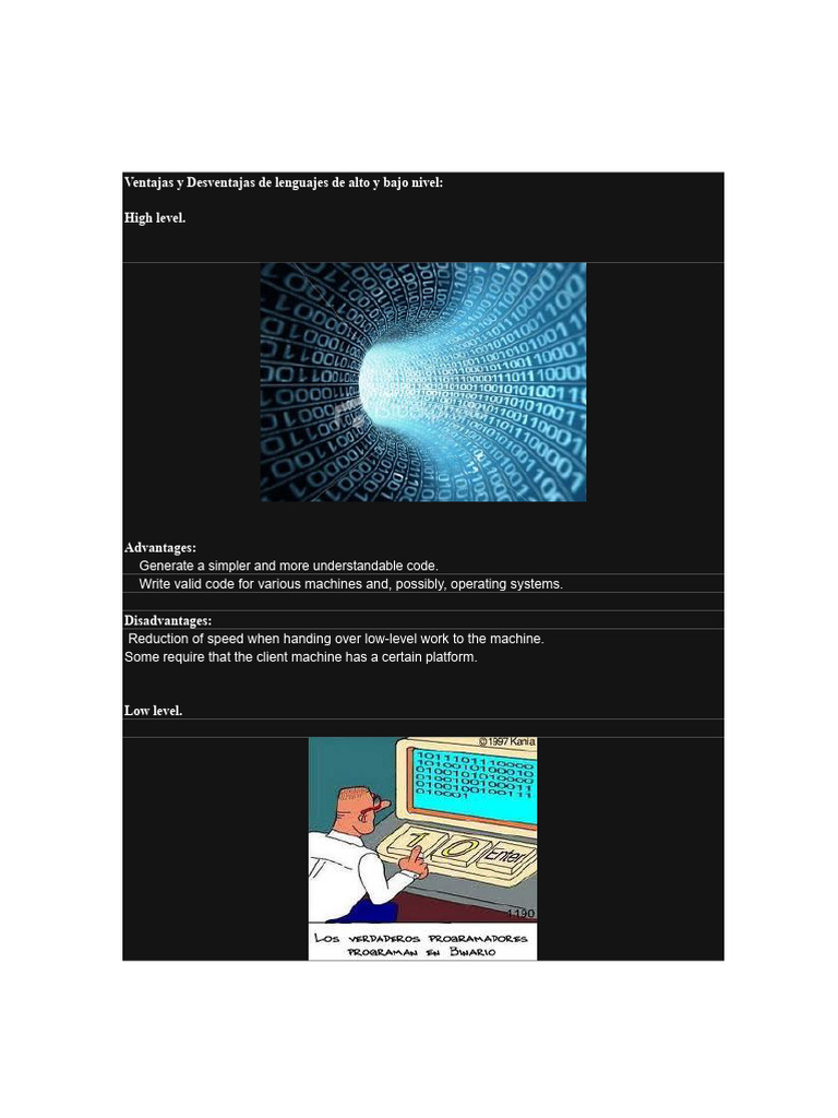 Advantages and Disadvantages of Programming Languages | PDF | Assembly ...