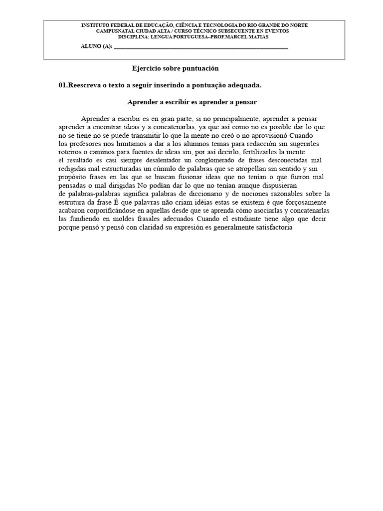Texto Sin Puntuacion | PDF