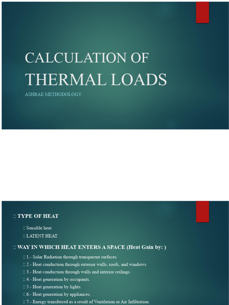 ASHRAE Thermal Load Calculation Guide | PDF | Heat Transfer | Heat