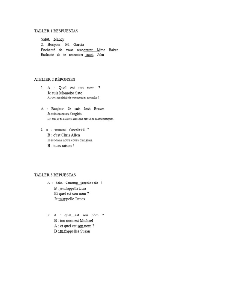 Dialogues de présentation en anglais | PDF