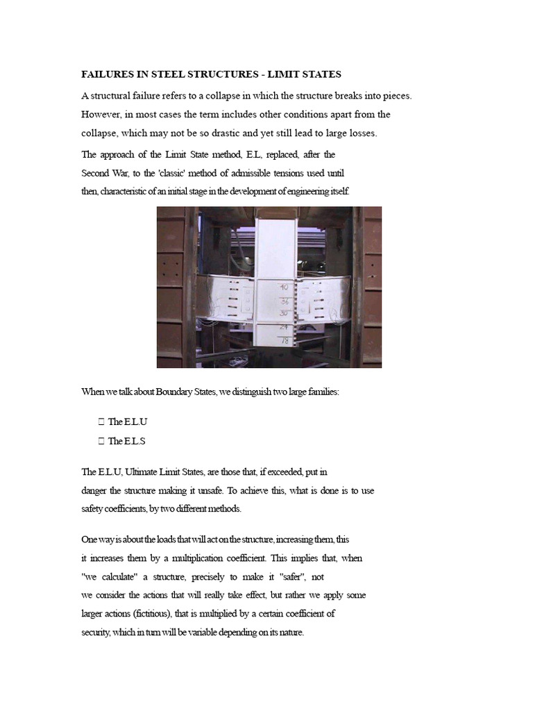Steel Structure Failures: Limit States Explained | PDF | Buckling | Bending