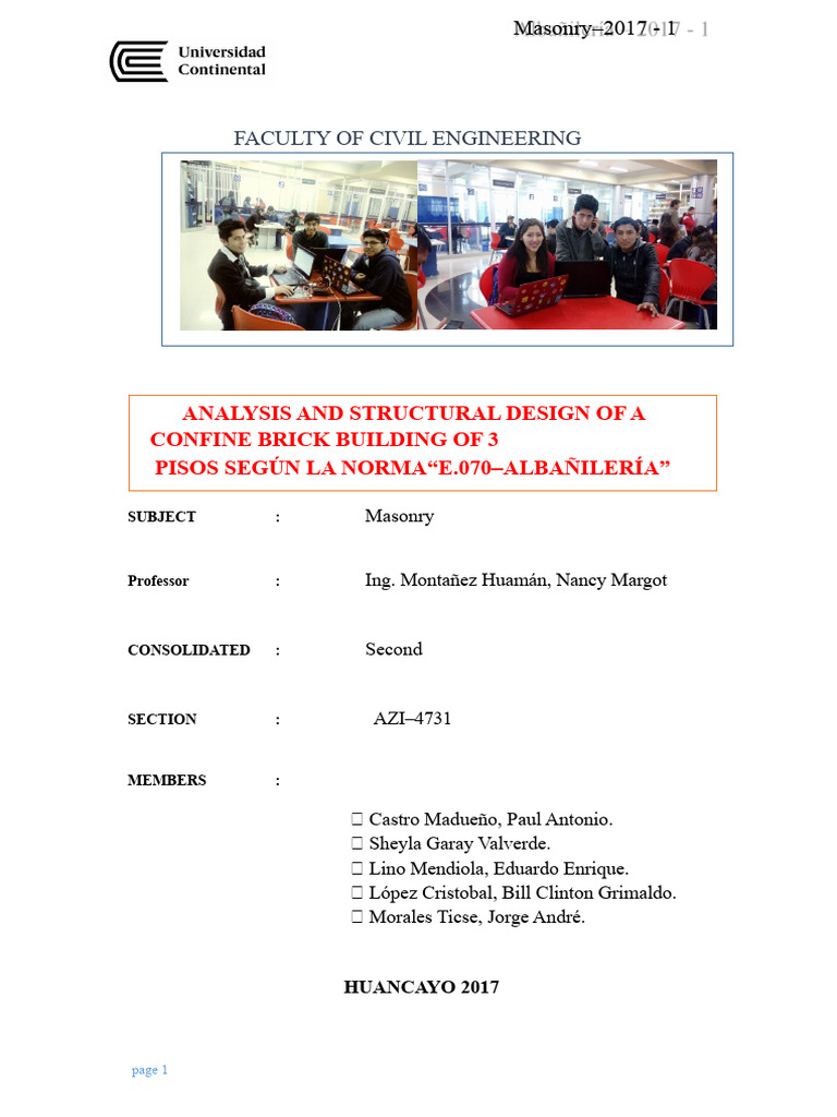 Structural Design of 3-Story Masonry Building | PDF | Masonry | Beam ...