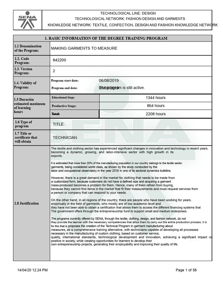 Elaboration of Garments Made To Measure - 975eaba215ac2fd | PDF ...