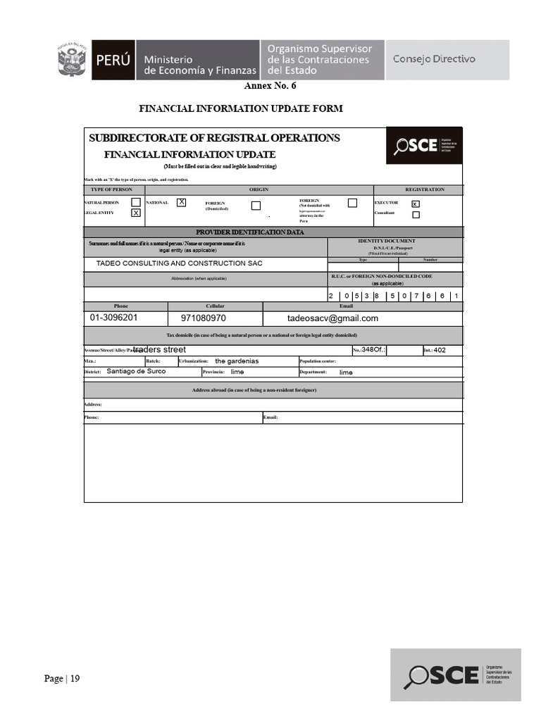 Financial Information Update Form | PDF | Equity (Finance) | Financial ...