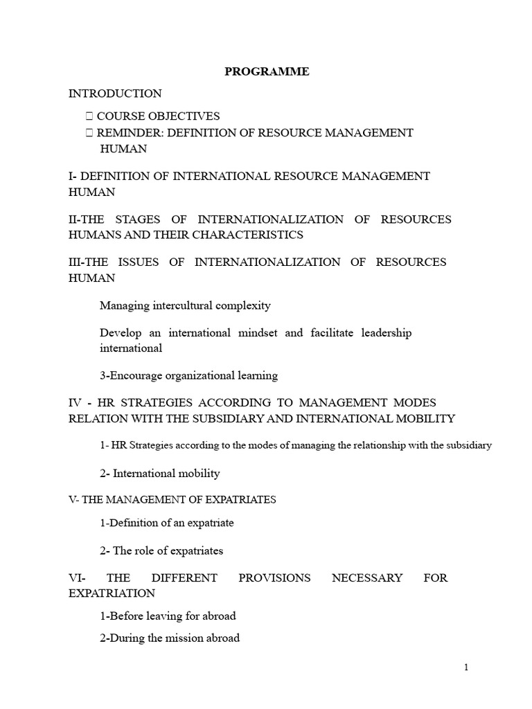 International Human Resource Management Guide | PDF | Cost Of Living ...