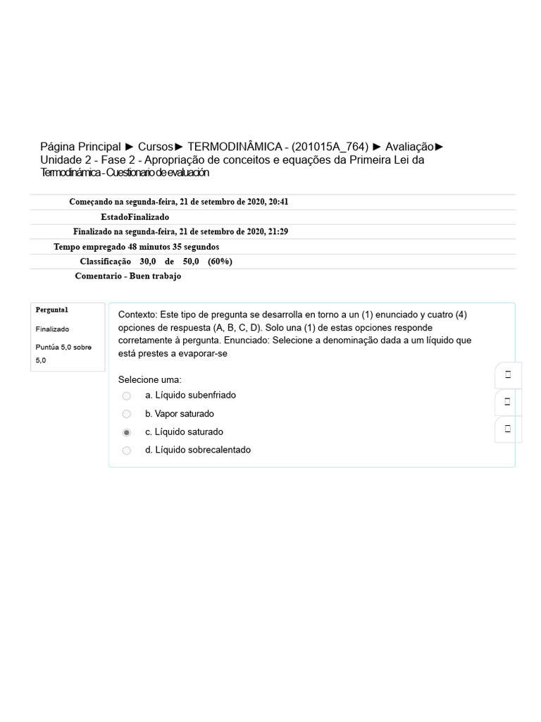 Questões sobre Primeira Lei da Termodinâmica | PDF | Termodinâmica | Calor