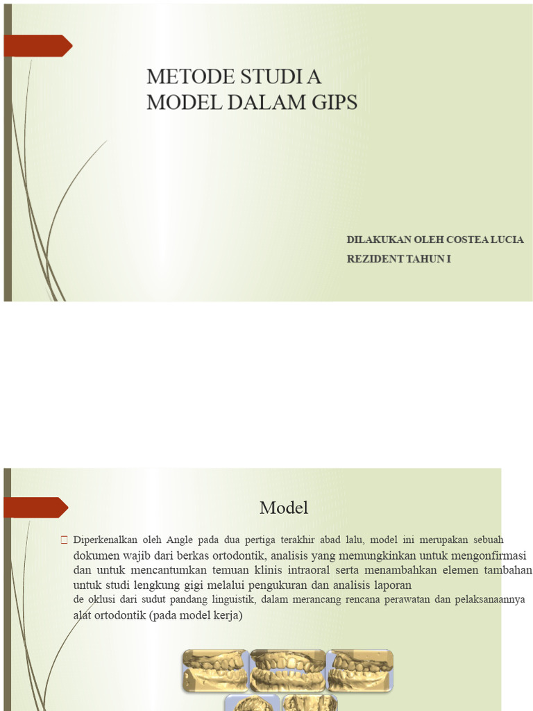 Metode Studi Model Gips Ortodontik | PDF