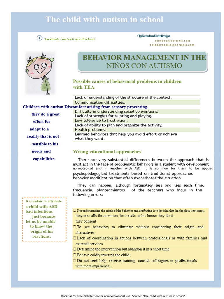 Behavior Management for Autism in Schools | PDF | Autism | Social Skills