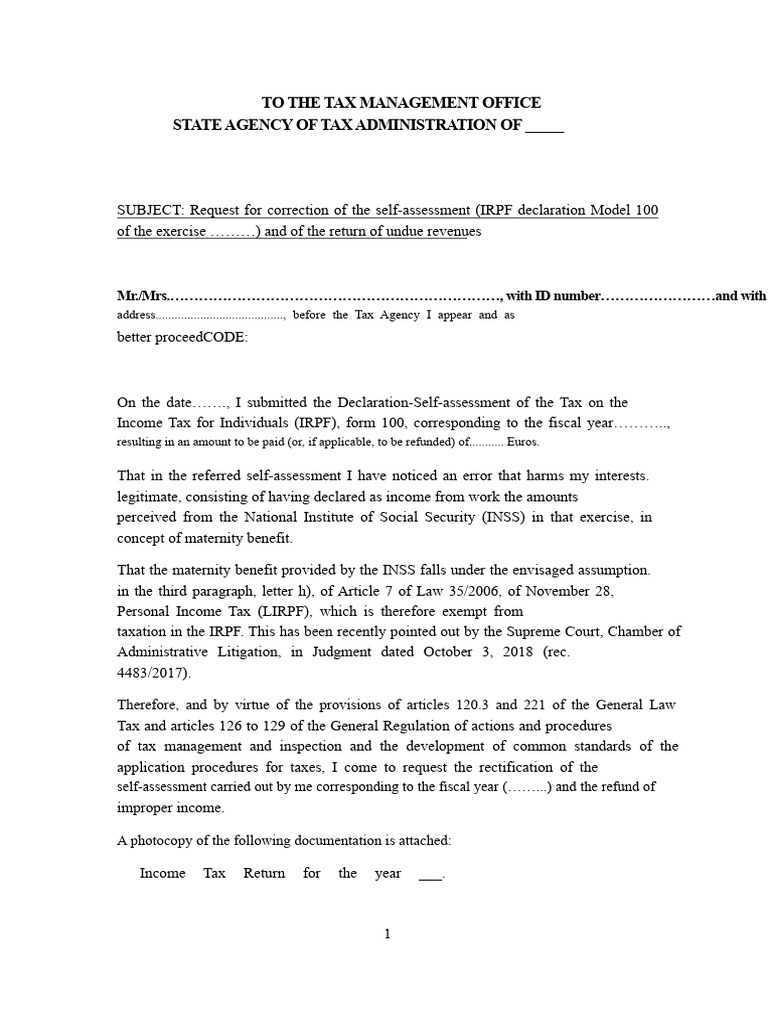Written Model Request For Rectification Due To Maternity Benefit ...