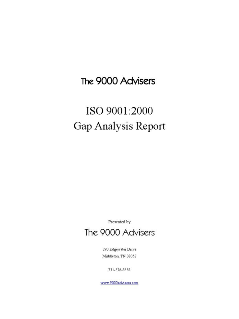 Preview Gap Analysis Report | PDF | Iso 9000 | Quality Management System
