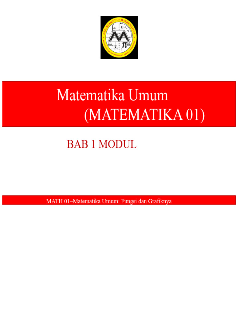MATH 01 Pelajaran 1 Fungsi Dan Grafiknya | PDF