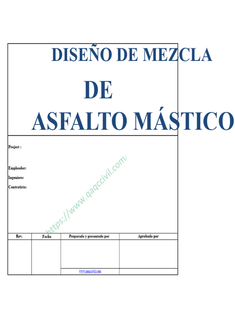 Diseño de Mezcla de Asfalto Mástico | PDF | Lima (Material ...