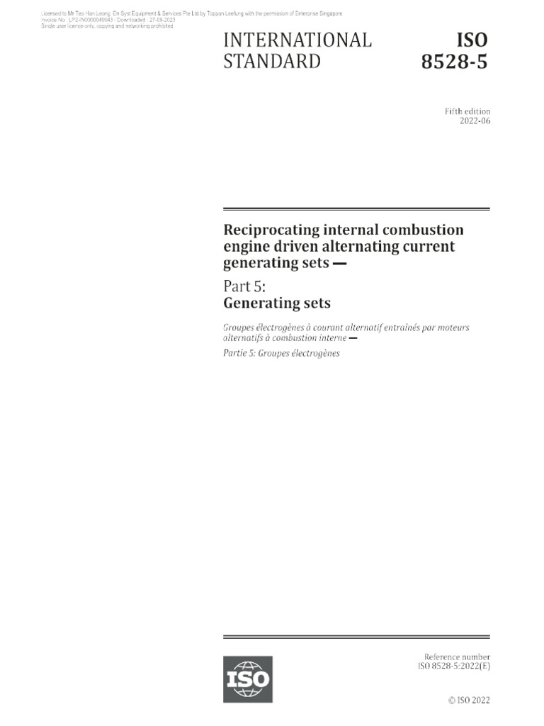 05 - ISO - 8528-5 - 2022 Part 5 (Scanned Copy) | PDF
