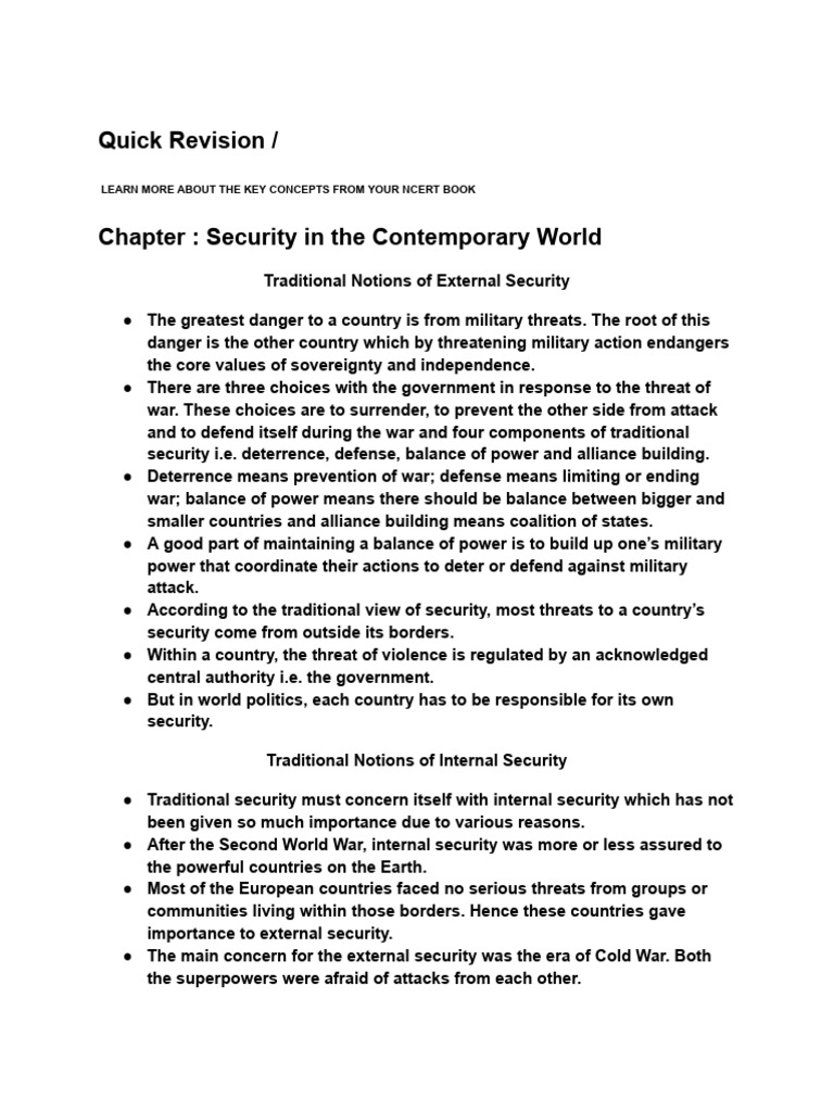 Understanding Security Concepts Today | PDF | Arms Control ...