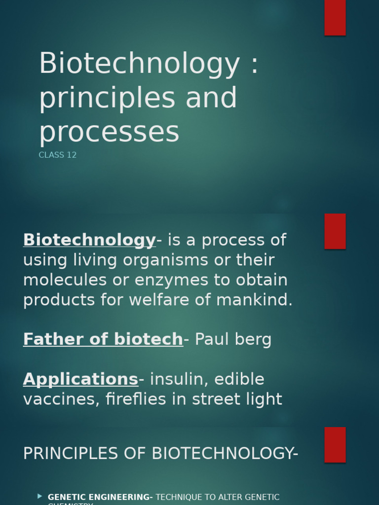 Principles of Biotechnology Explained | PDF | Molecular Cloning ...