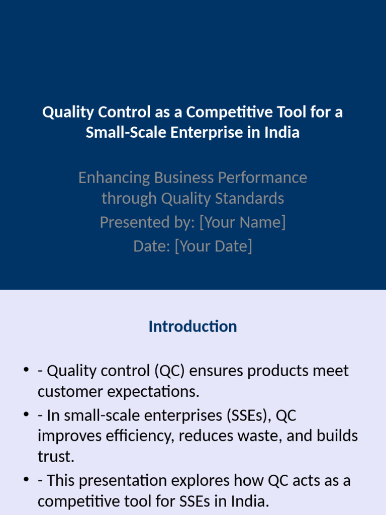 Quality Control for Small Enterprises in India | PDF | Quality ...