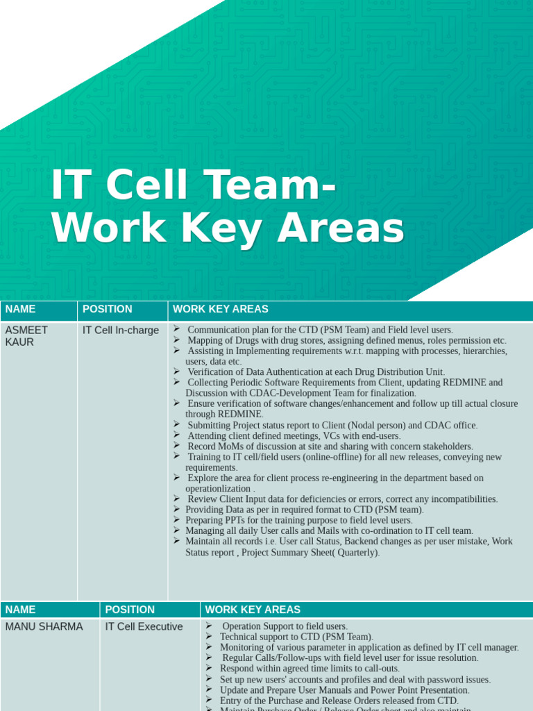 IT Cell-Work Key Areas | PDF | Software Development | Computing
