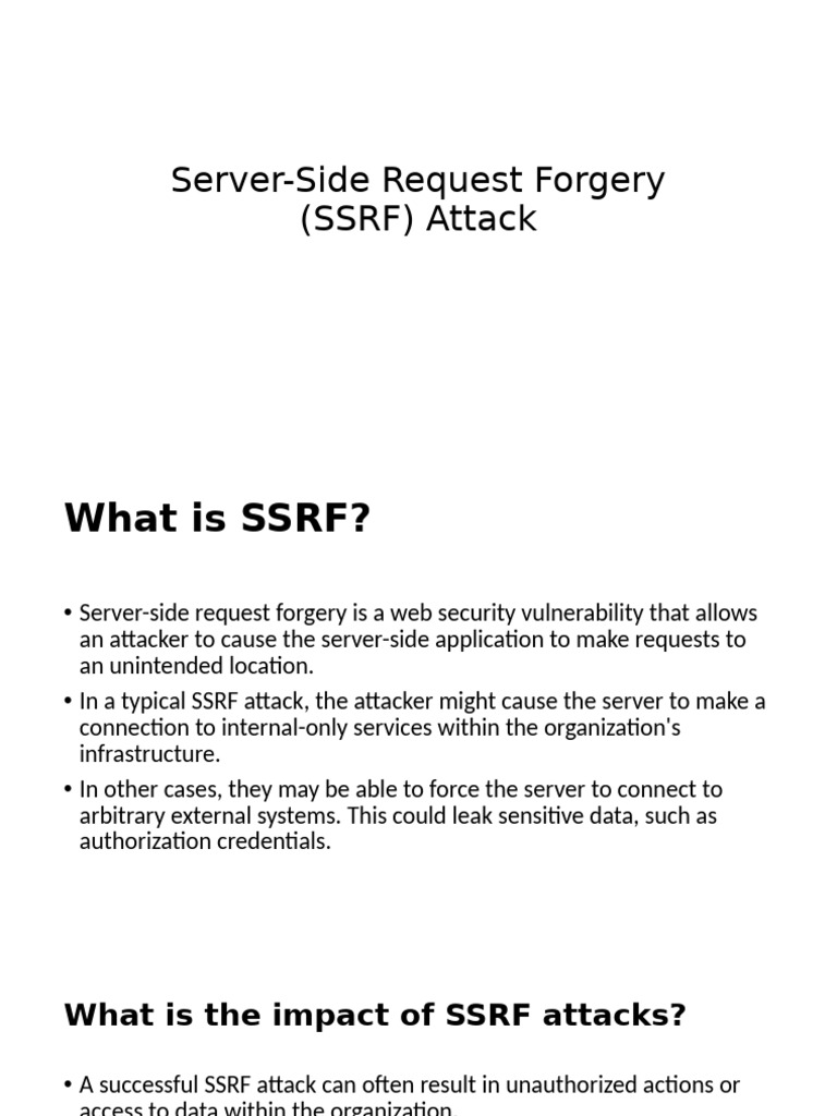 Understanding SSRF Attacks and Impacts | PDF | Client–Server Model ...