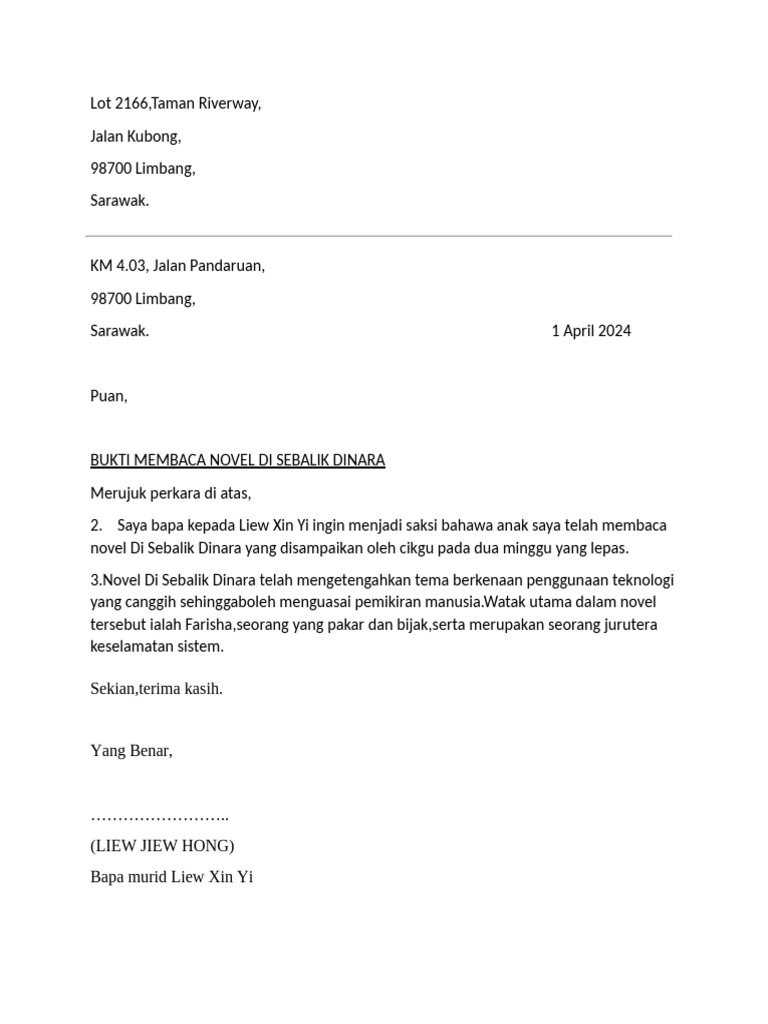 Surat Rasmi BM | PDF