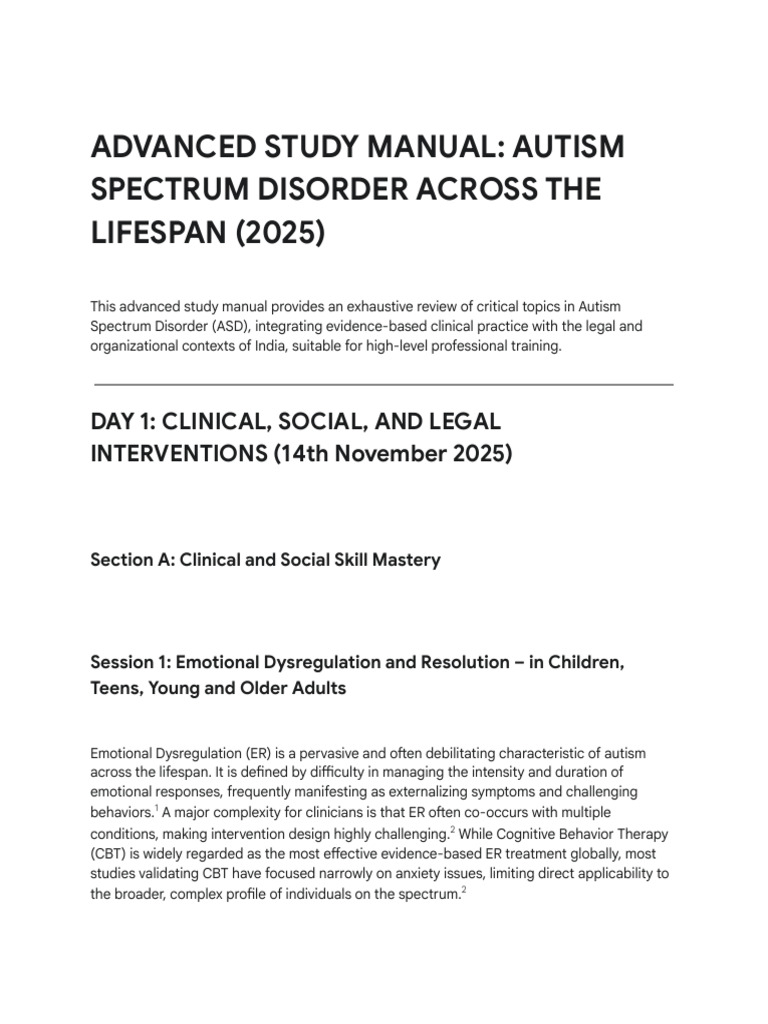 Advanced ASD Study Manual 2025 | PDF | Autism | Dialectical Behavior ...