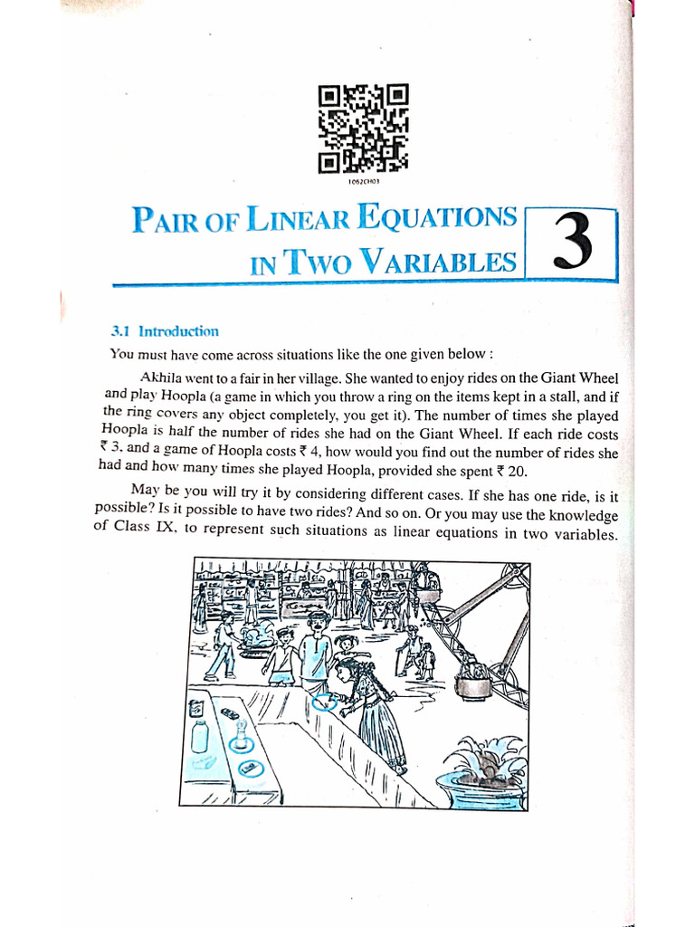 A Pair of Linear Equations in Two Variables (Old Book) | PDF