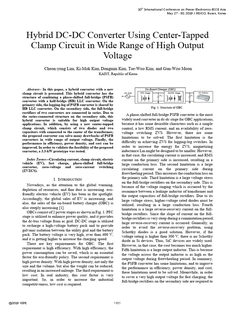 Hybrid DC-DC Converter for EV Charging | PDF | Rectifier | Electronic ...