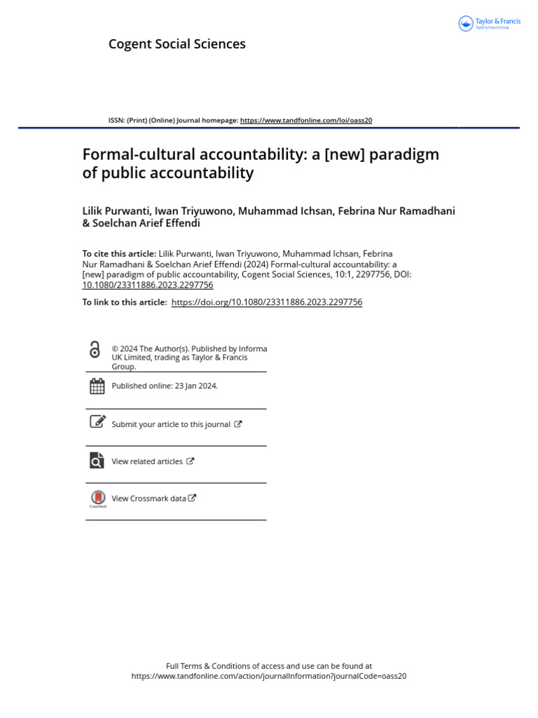 Formal-Cultural Accountability Model | PDF | Ethnography | Qualitative ...