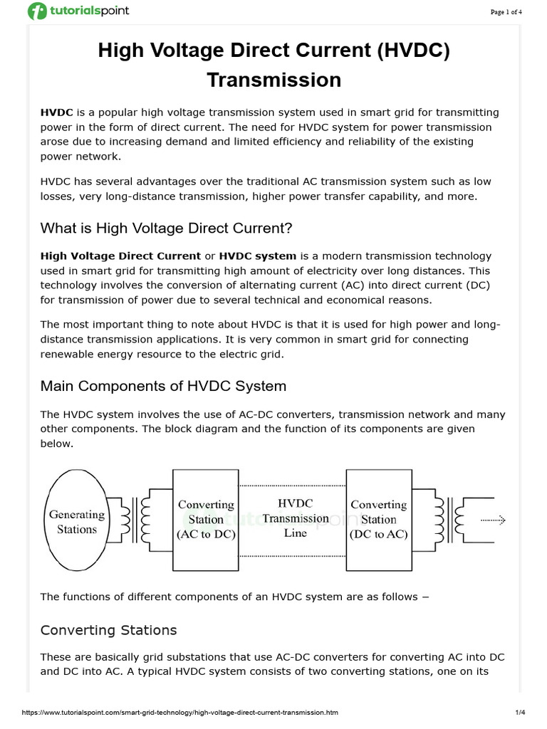7.high Voltage Direct Current (HVDC) Transmission | PDF | High Voltage ...