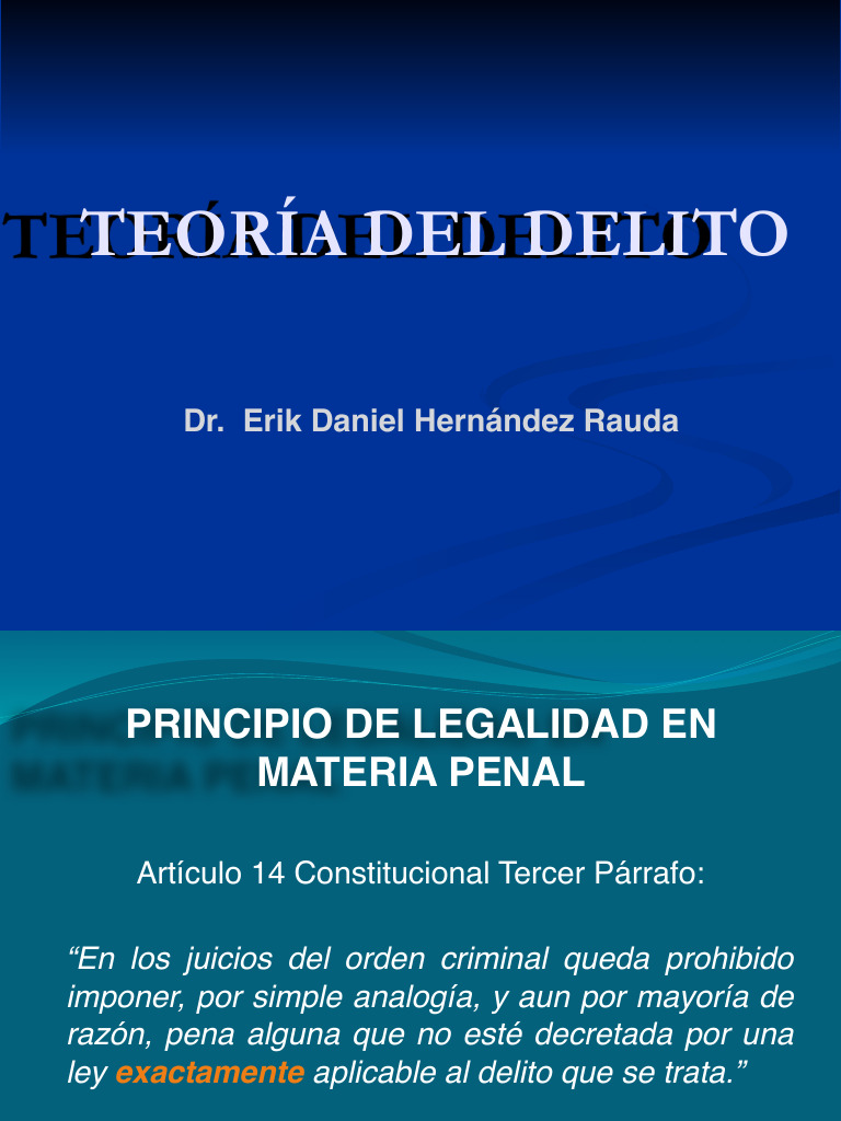 Principios del Delito y su Estructura | PDF | Derecho penal | Intención ...