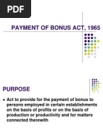 Payment of Bonus Act, 1965