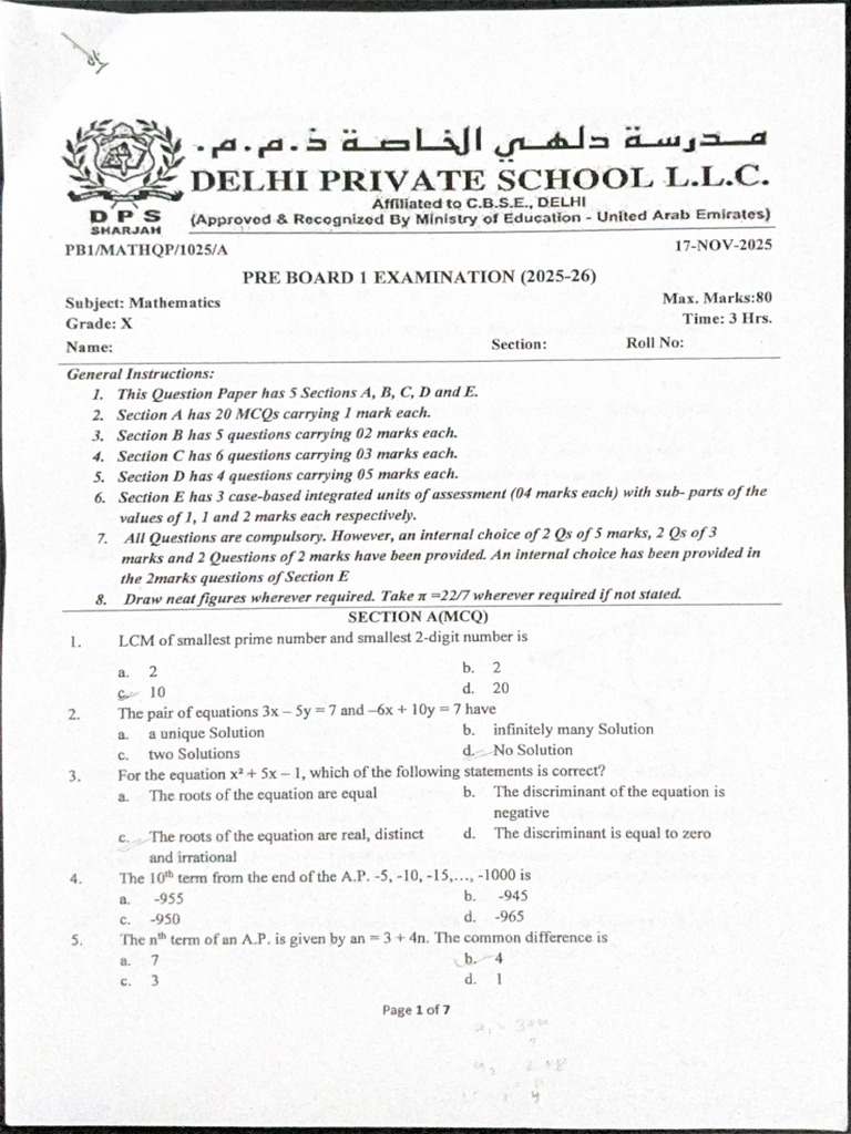 Grd10 Math PB1 | PDF