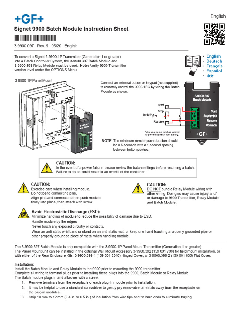 Signet 9900 Batch Module | PDF | Electrical Connector | Electrical Wiring