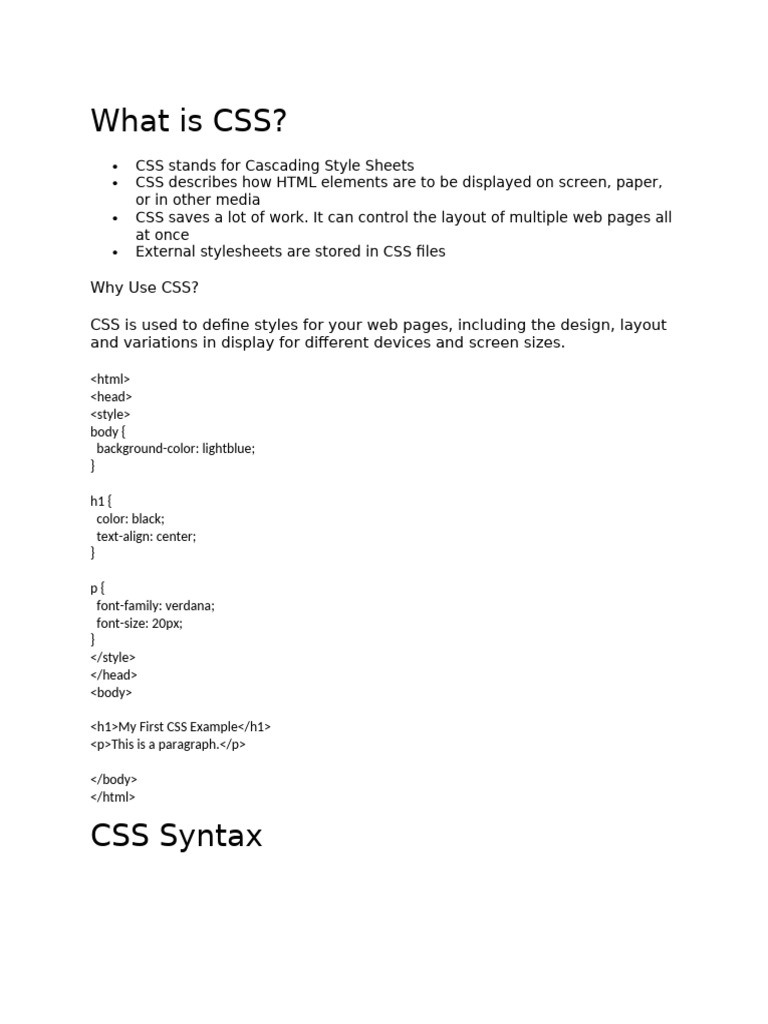 Introduction to CSS Basics and Usage | PDF | Html Element | Html