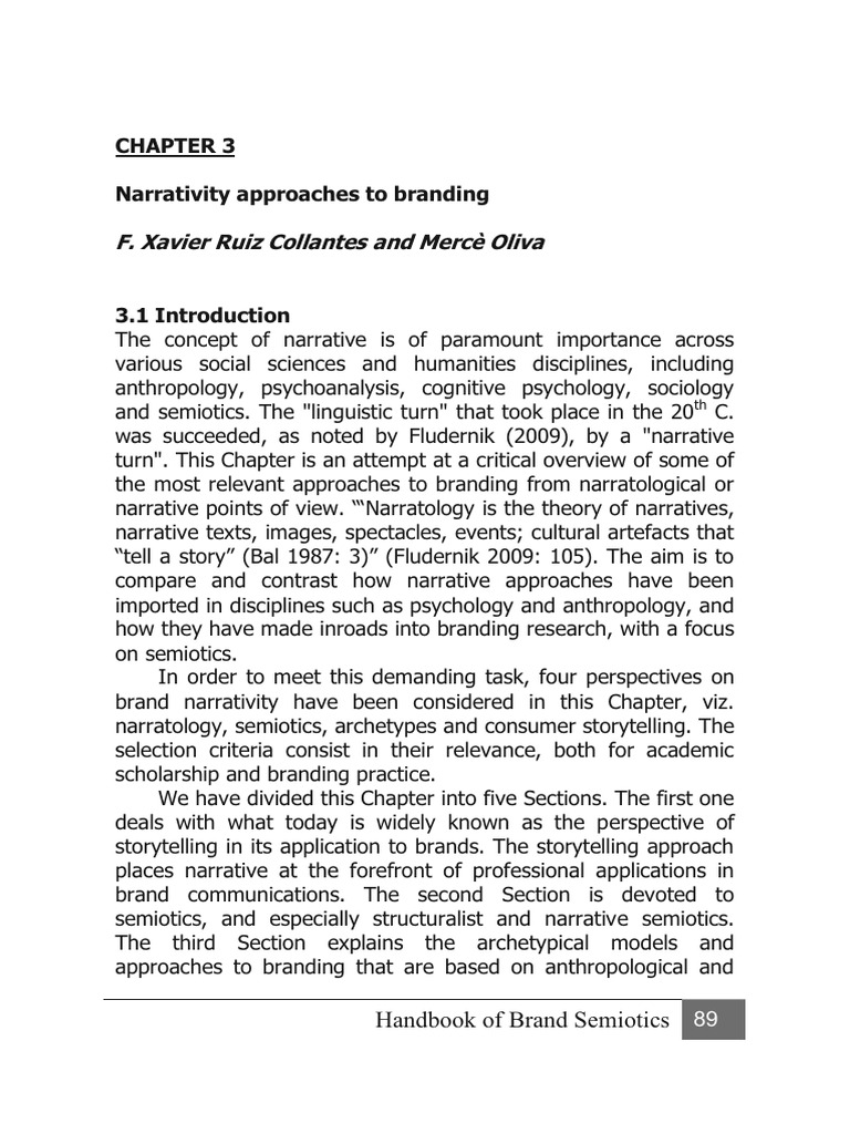 Ruiz Collantes, Oliva - Narrativity Approaches To Branding | PDF