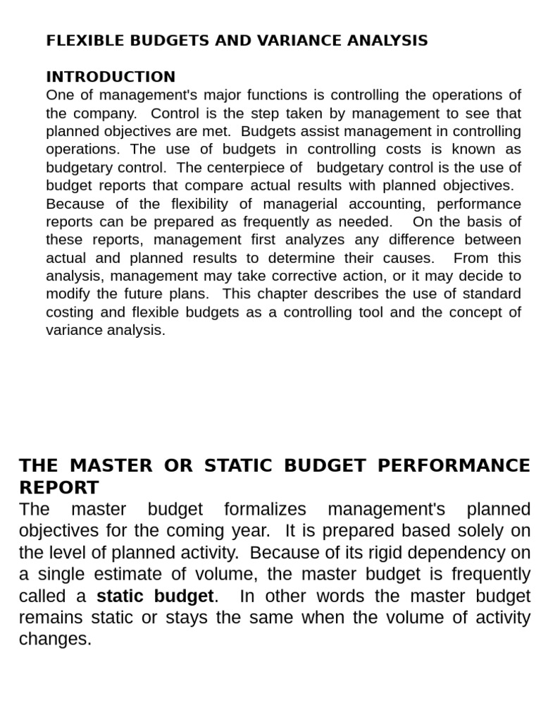 Flexible Budgets and Variance Analysis | PDF | Budget | Variance