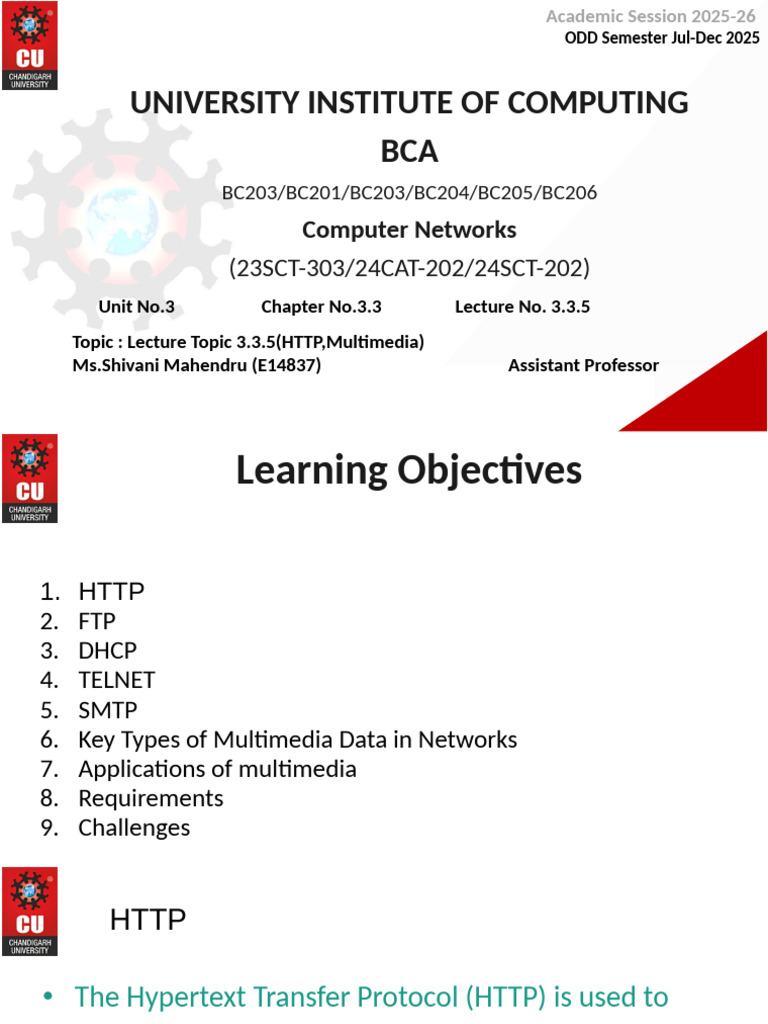 Lecture Topic 3.3.5 (HTTP, Multimedia) | PDF | File Transfer Protocol ...