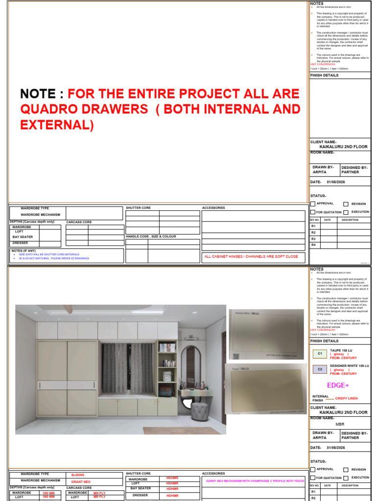 Wardrobe Design Specifications and Details | PDF | Furniture ...