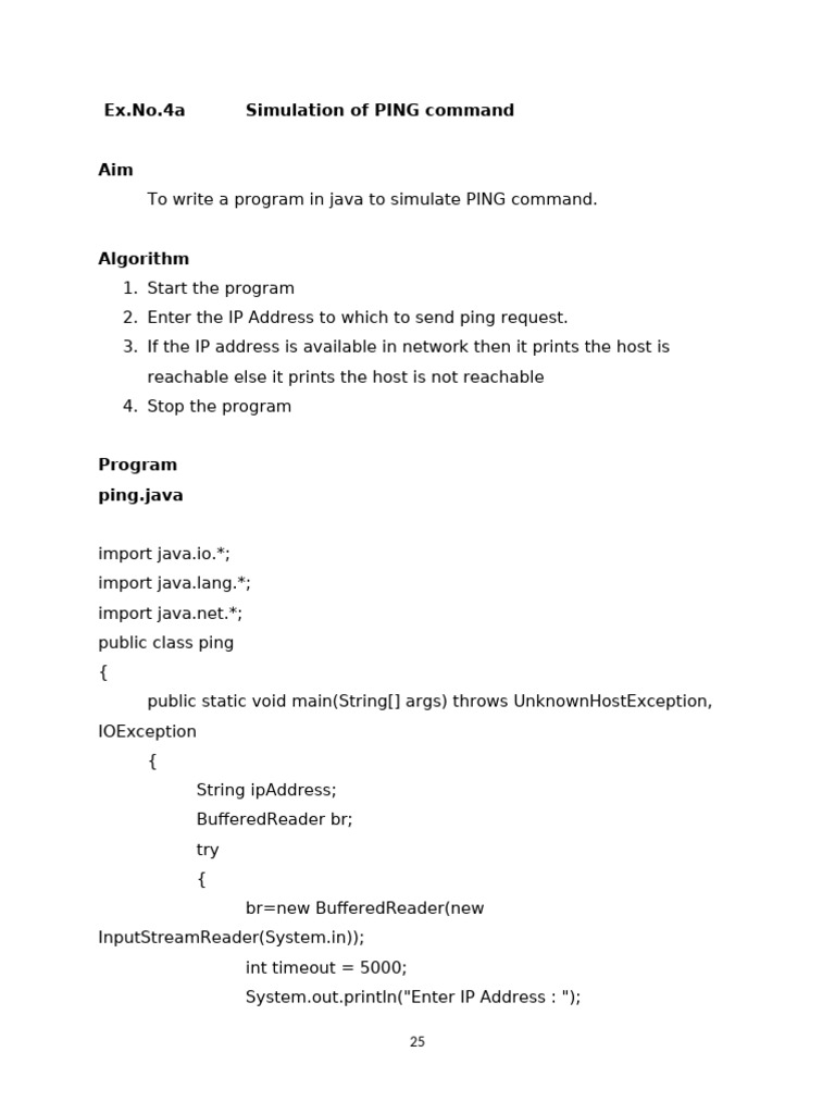 Ex 4 | PDF | Computer Science | Network Protocols