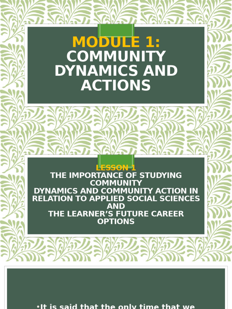 Understanding Community Dynamics | PDF | Social Sciences | Non ...