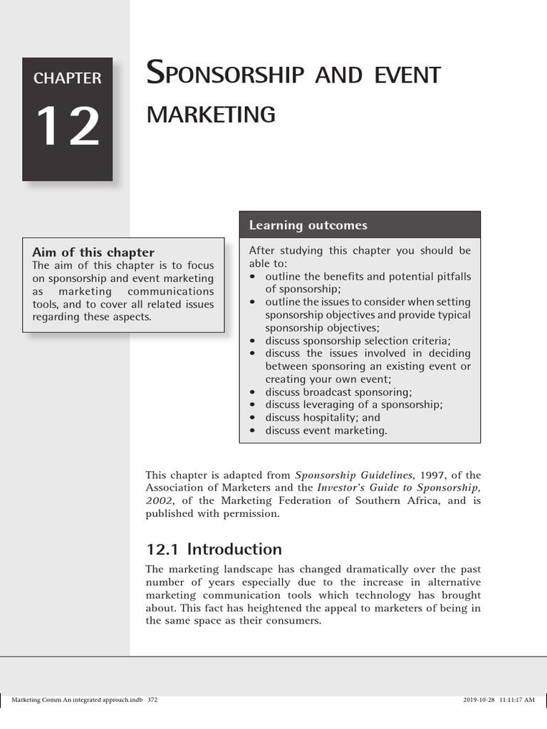 Sponsorship and Event Marketing Insights | PDF | Sponsor (Commercial ...