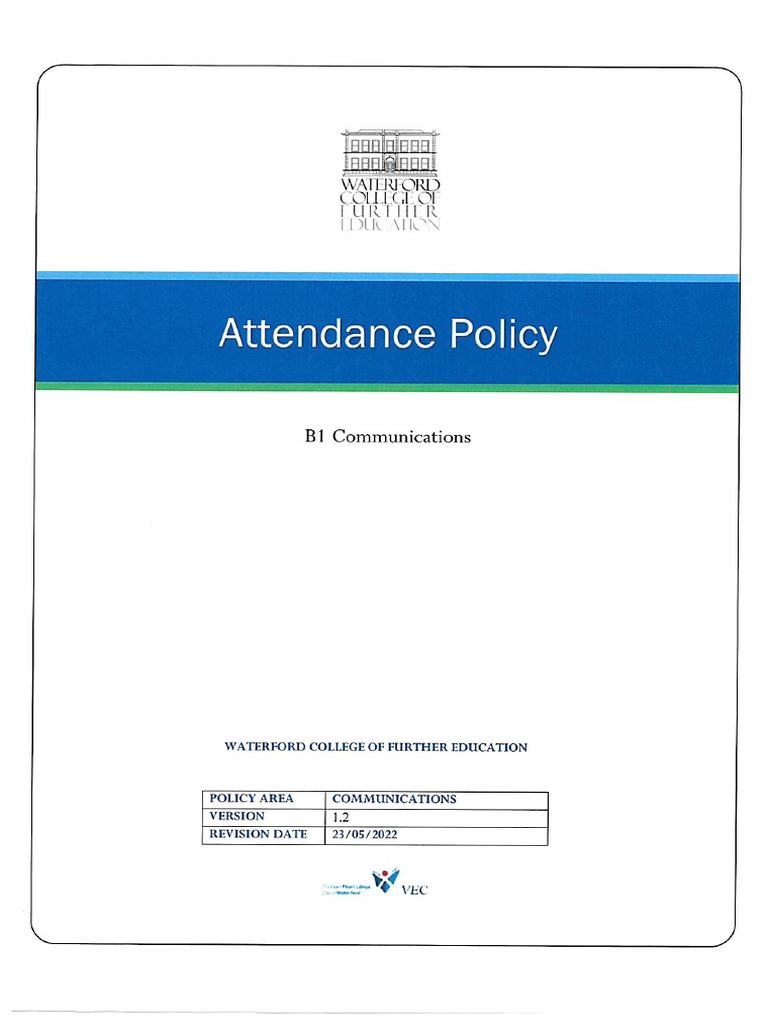 Vo85-WCFE Attendance Policy May 2022 | PDF