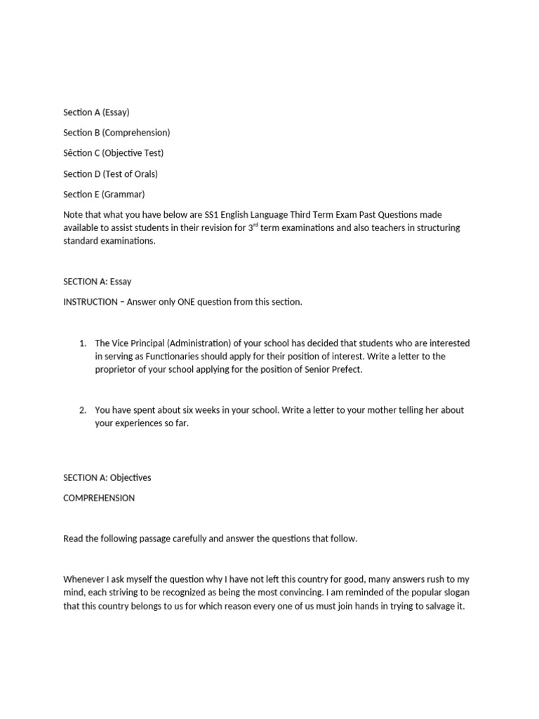 SS1 English Language Exam Revision Guide | PDF | Rhetorical Techniques