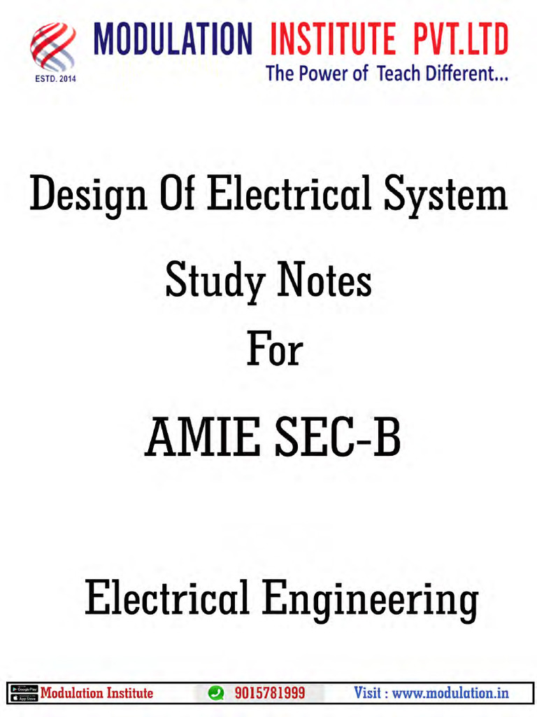 Design of Electrical System Notes | PDF