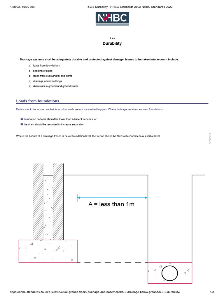 NHBC 2022: Drainage Durability Guidelines | PDF | Drainage | Concrete