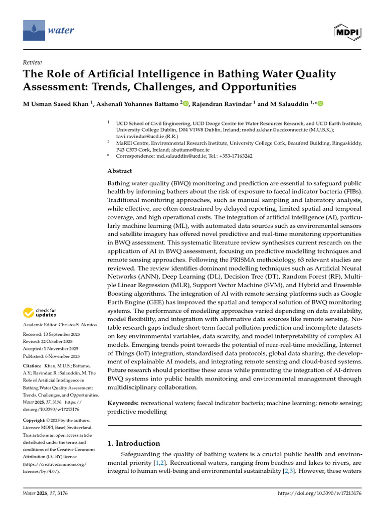 AI in Bathing Water Quality Assessment | PDF | Support Vector Machine ...