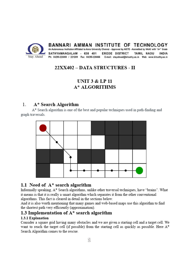 A* Search Algorithm Overview and Heuristics | PDF | Mathematical ...