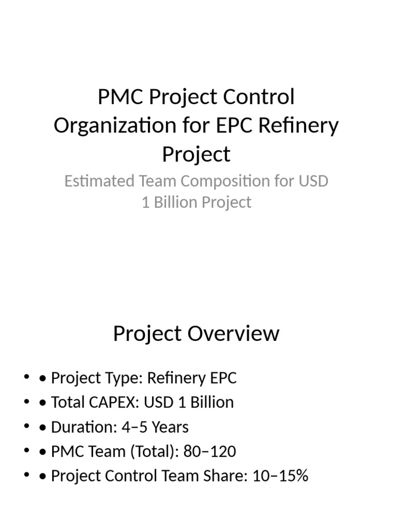 PMC Project Control for $1B Refinery | PDF