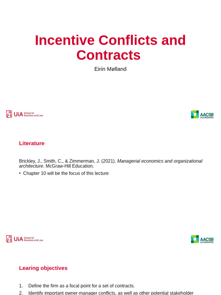 Managing Incentive Conflicts in Contracts | PDF | Incentive | Adverse ...