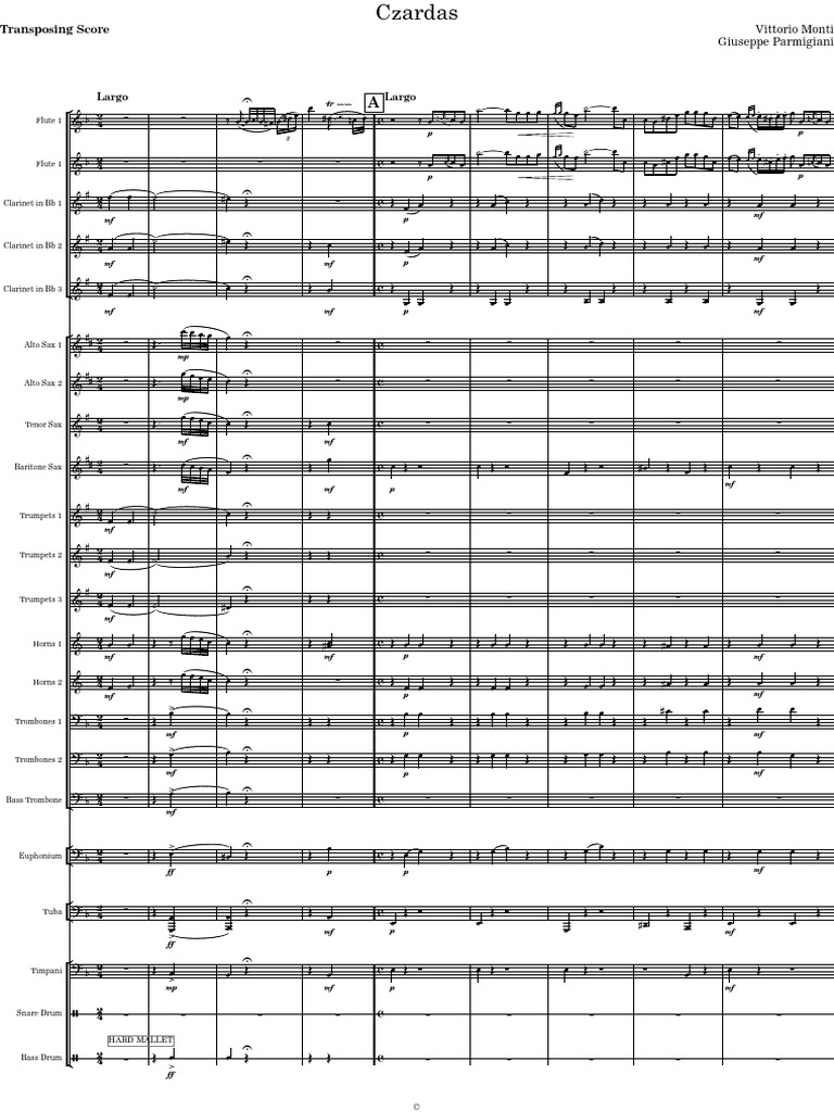 Czardas Transposing Score for Winds | PDF | Musical Instruments | Music ...