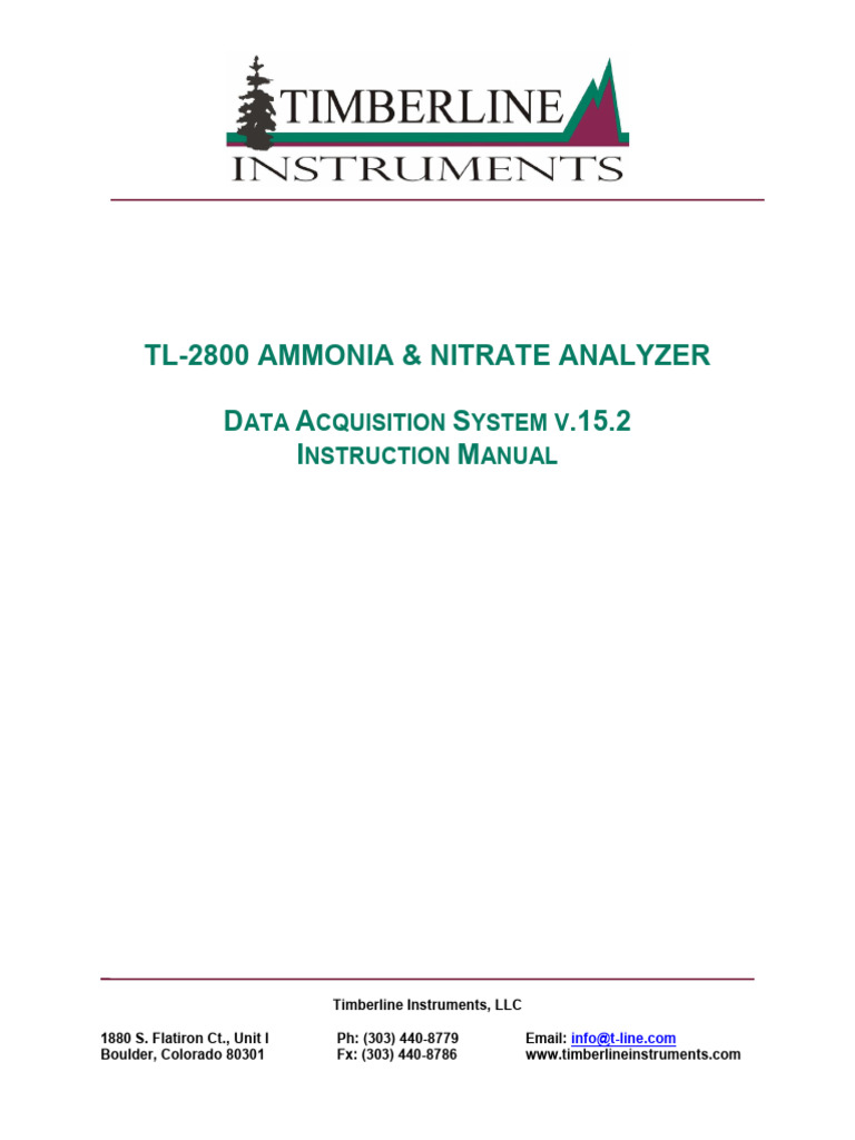 TL-2800 Ammonia & Nitrate Analyzer Manual | PDF | Comma Separated ...